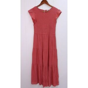 By The River Tiered Midi Dress Ruffle Sleeve Casual Chic Womenswear Sz S / #9069